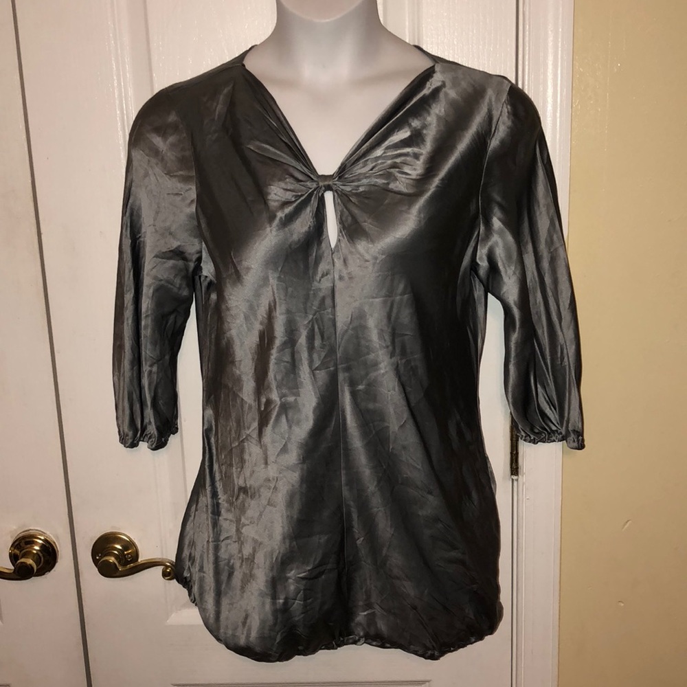 Next UK women’s twisted front 3/4 sleeves top grey